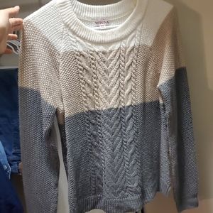 Striped color block sweater